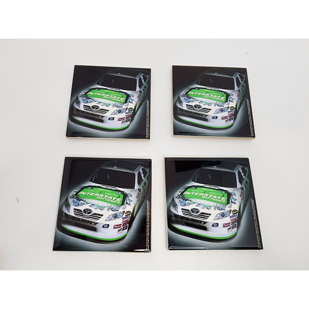 Kyle Bush Interstate Batteries 2002 Nascar Racecar Ceramic‎ Coasters x4
